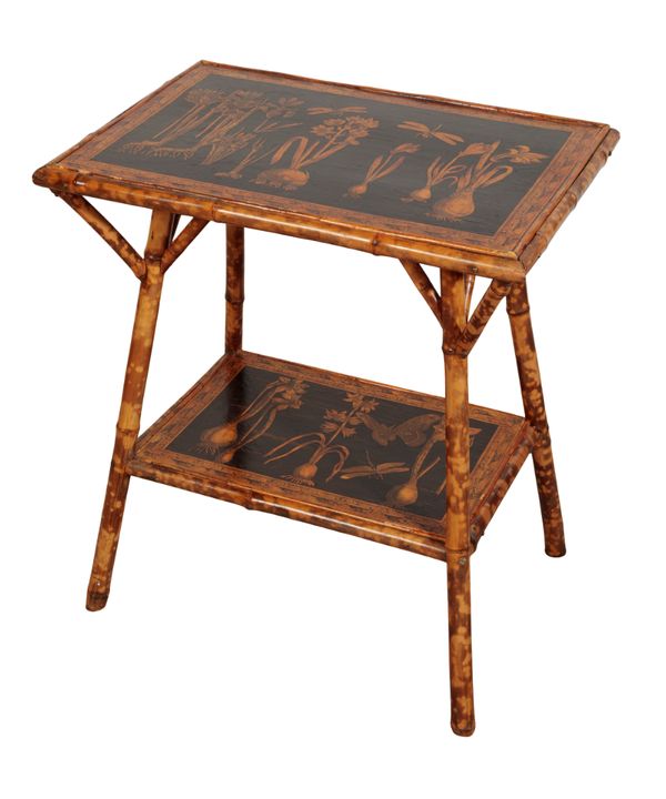 A BAMBOO WOOD OCCASIONAL TABLE