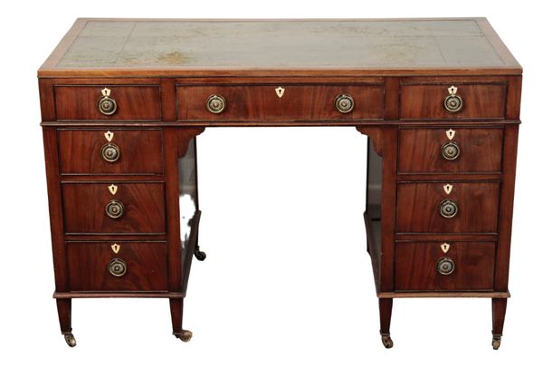 A REGENCY STYLE MAHOGANY PEDESTAL DESK