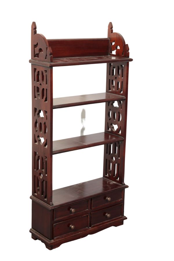 A SET OF MAHOGANY HANGING SHELVES