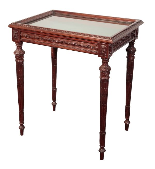 A MAHOGANY BIJOUTERIE TABLE