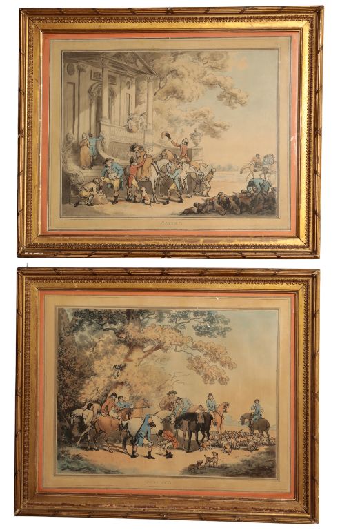 THOMAS ROWLANDSON (1756-1827) Pair of hunting prints