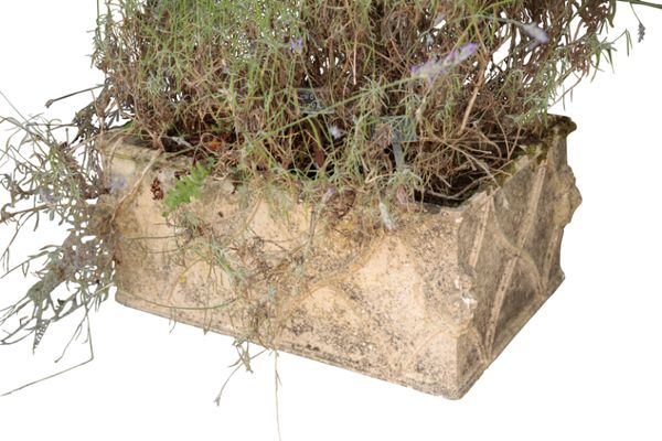 A PAIR OF STONE PLANTERS