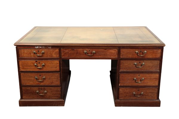 A 19TH CENTURY MAHOGANY PARTNERS DESK