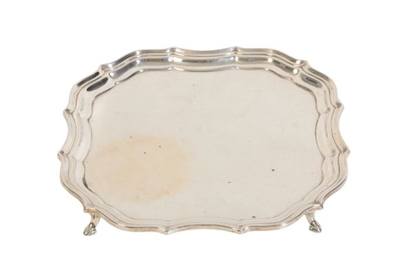 A SILVER SALVER BY BARKER BROS