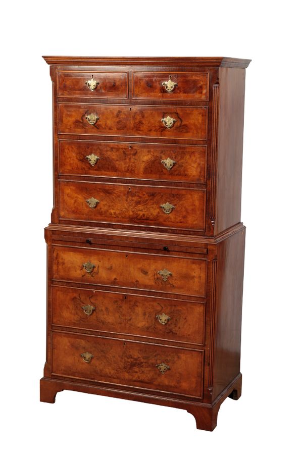 A GEORGE III STYLE CHEST ON CHEST