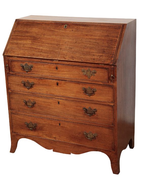 A 19TH CENTURY MAHOGANY BUREAU