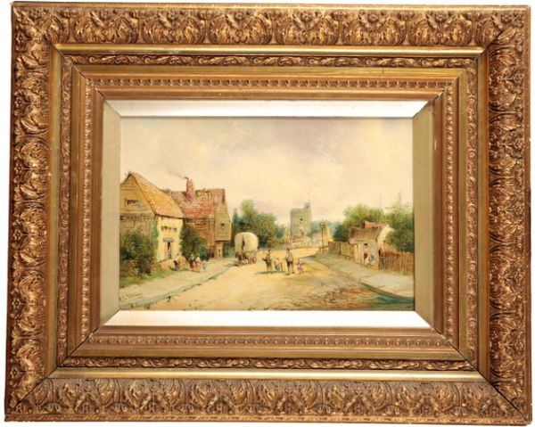 A. L. VICKERS (19TH/20TH CENTURY) Village street scene with figures
