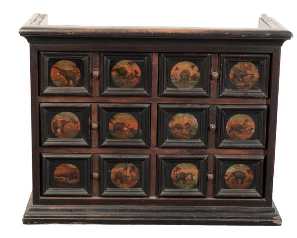 A 19TH CENTURY EBONISED INDIAN TABLE CABINET