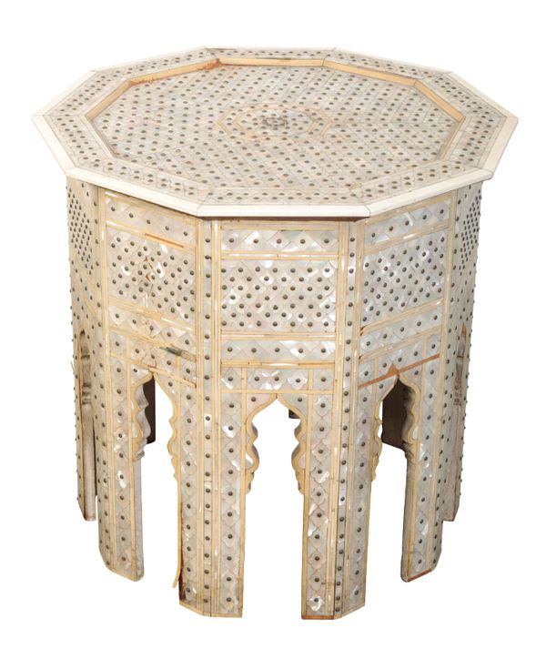 AN INDIAN MOTHER OF PEARL OCCASIONAL TABLE