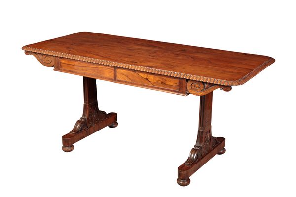 A WILLIAM IV ROSEWOOD LIBRARY TABLE