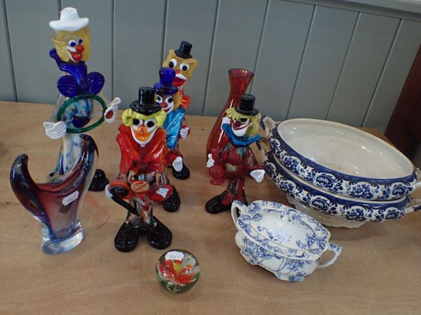 A COLLECTION OF MURANO GLASS CLOWNS
