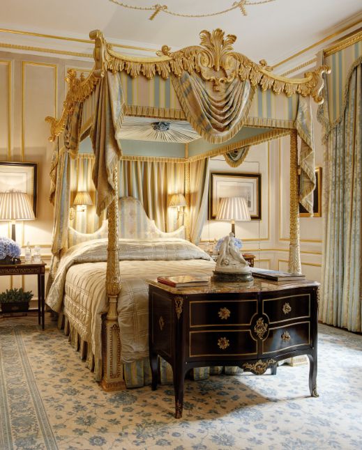 A GILTWOOD FOUR POSTER BED IN GEORGE II STYLE