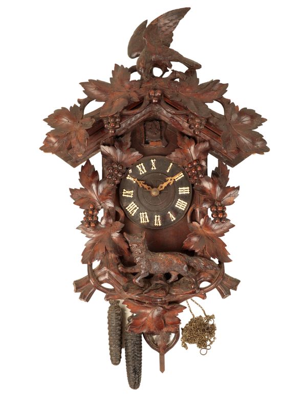 A VICTORIAN BLACK FOREST CUCKOO CLOCK,