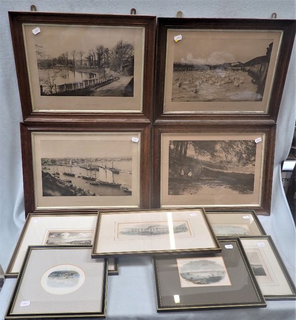 four framed period photographic prints of the Weymouth area