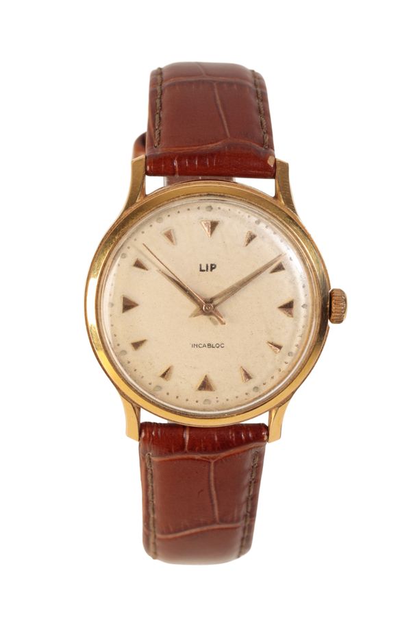 LIP: A GOLD CAPPED & STAINLESS STEEL GENTLEMAN'S WRISTWATCH