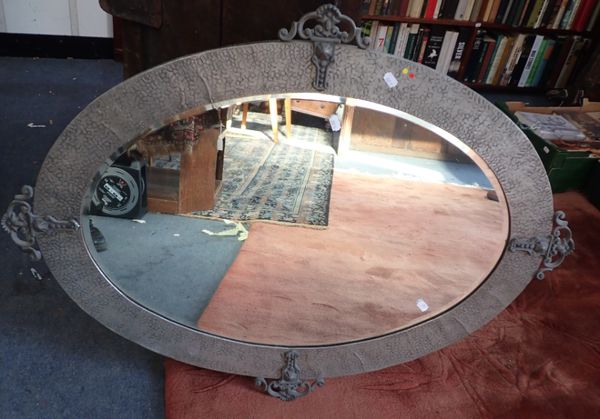 ARTS AND CRAFTS OVAL MIRROR