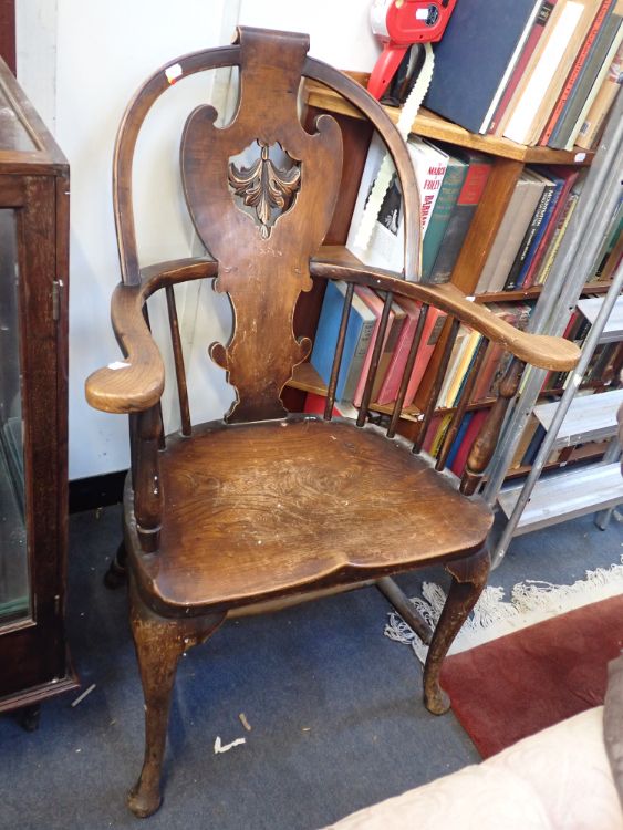 A 20TH CENTURY WINDSOR HOOP-BACKED ARMCHAIR