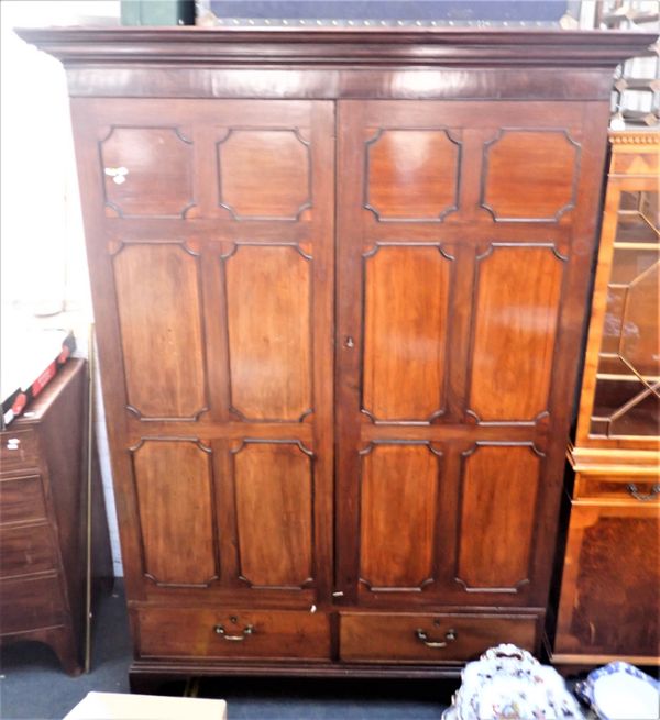 A GEORGE III STYLE DOUBLE WARDROBE