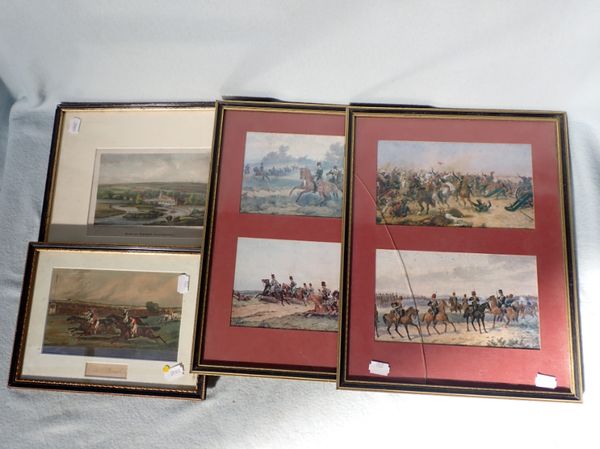 19TH CENTURY RACING PRINT AND FOUR OTHER PRINTS