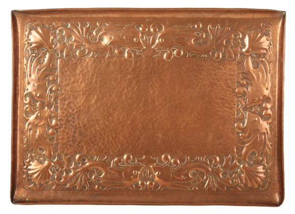 THE COPPER WORKS NEWLYN: A RECTANGULAR TRAY