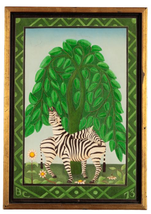 *BARRY CASTLE (1935-2006) A study of zebras under a tree