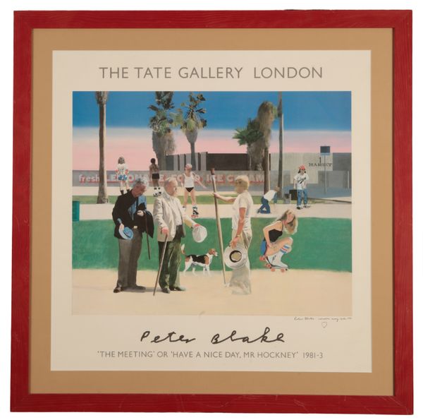 *PETER BLAKE (B. 1932) 'The Meeting' or 'Have a nice day, Mr. Hockney'