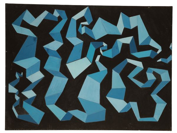 PETER SNOW (1927-2008) Abstract in blue against black
