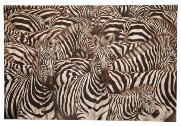 ANDRE PEYPERS (SOUTH AFRICAN, CONTEMPORARY) 'A Dazzle of Zebras'