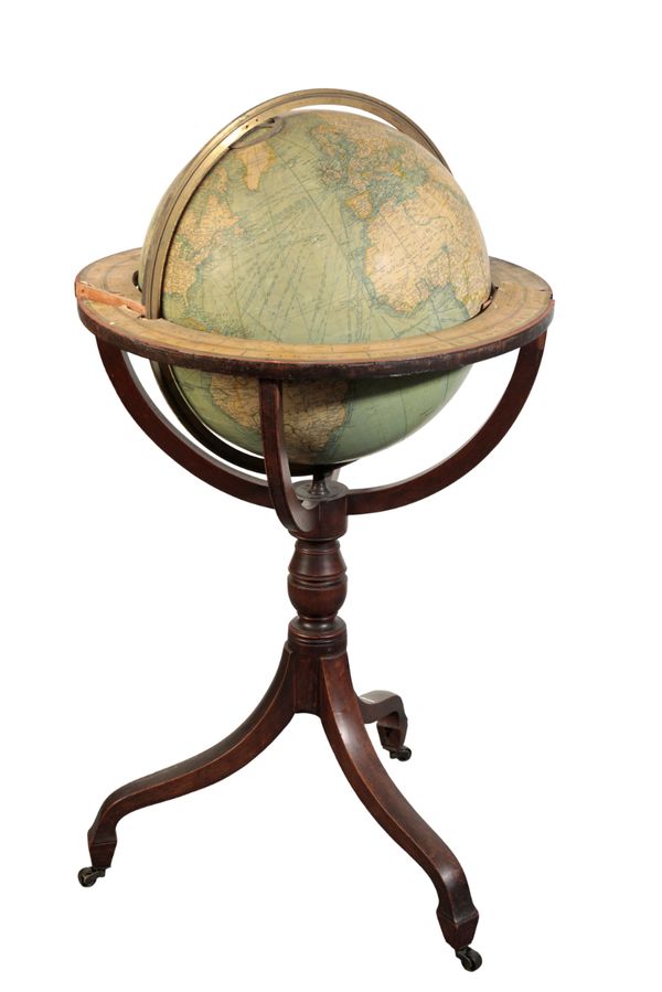 A REGENCY MAHOGANY  TERRESTRIAL GLOBE