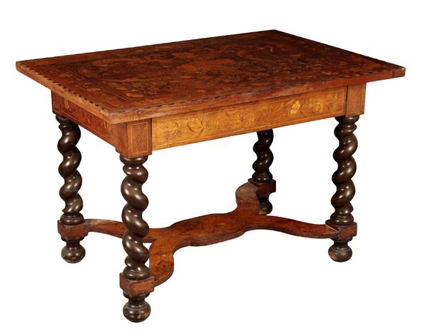 A DUTCH WALNUT AND MARQUETRY CENTRE TABLE