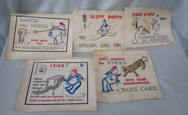 A SERIES OF FIVE HUMOUROUS NOTICES, POSSIBLY FOR NAVAL ENGINEERS