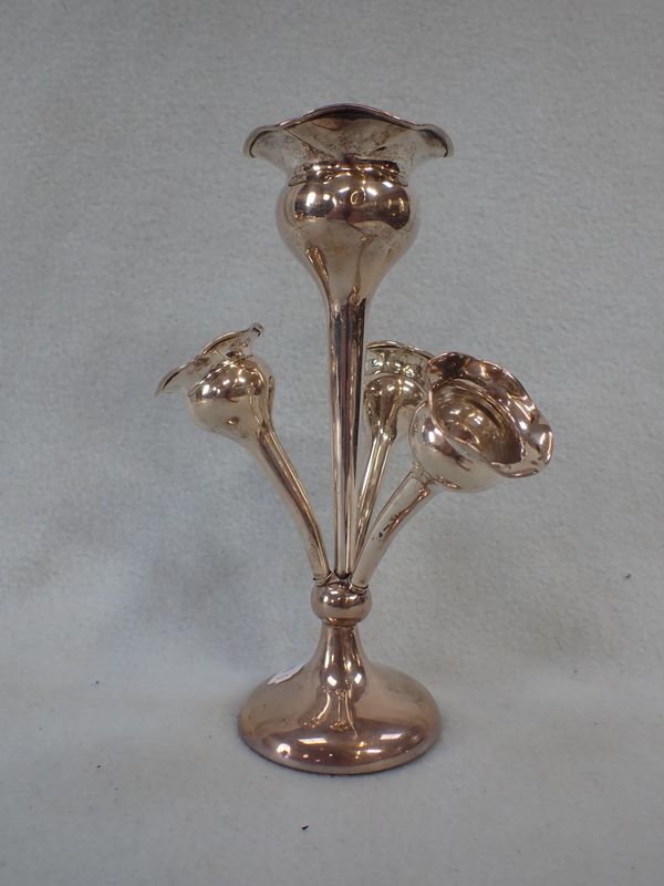 A SILVER FOUR VASED EPERGNE