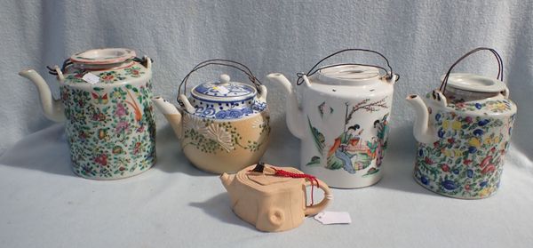 FIVE CHINESE TEAPOTS