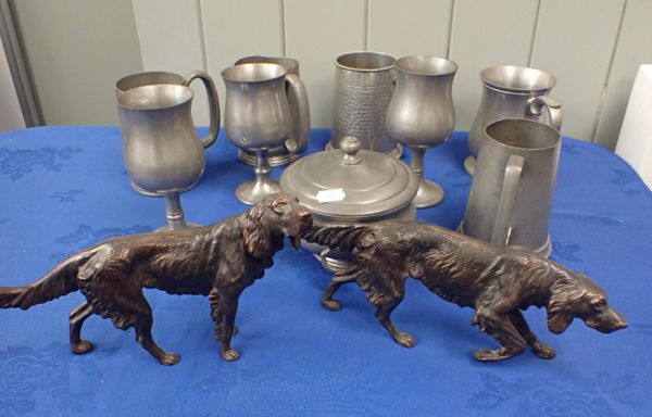 TWO BRONZE MODELS OF SETTER DOGS