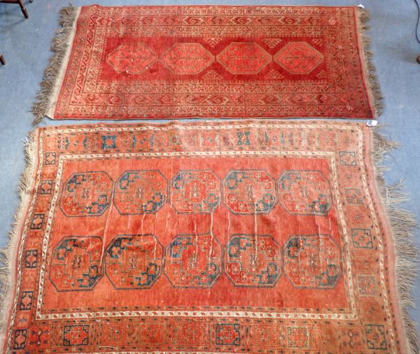 A RED GROUND RUG