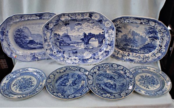 A COLLECTION OF BLUE AND WHITE PLATES