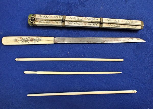 A JAPANESE IVORY EATING SET