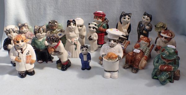 A COLLECTION OF QUAILS CERAMIC CATS
