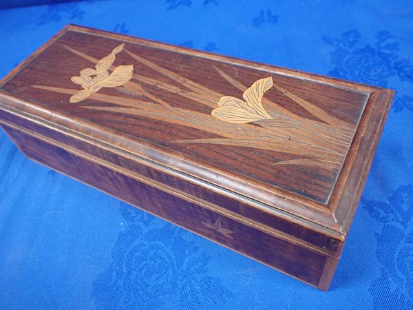 A JAPANESE MARQUETRY GLOVE BOX