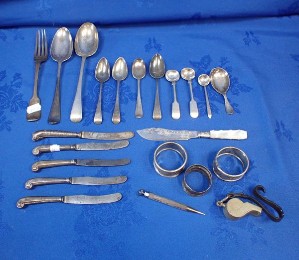 A COLLECTION OF SILVER CUTLERY AND OTHER SIMILAR ITEMS