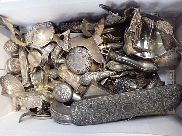 A COLLECTION OF SILVER MOUNTS, FITTINGS AND SPARES