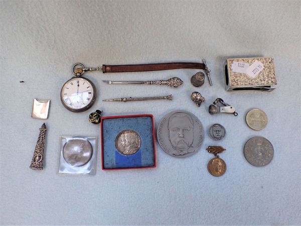 A SILVER CASED POCKET WATCH