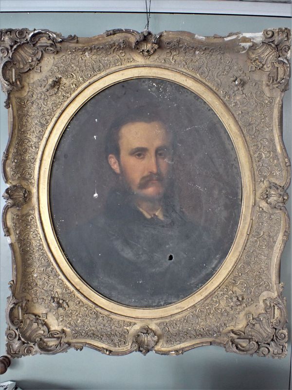 A 19TH CENTURY OIL ON CANVAS PORTRAIT OF A GENTLEMAN