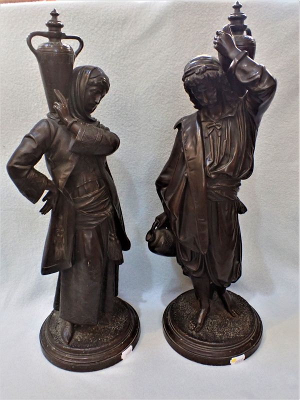 A PAIR OF 19TH CENTURY BRONZE FIGURES