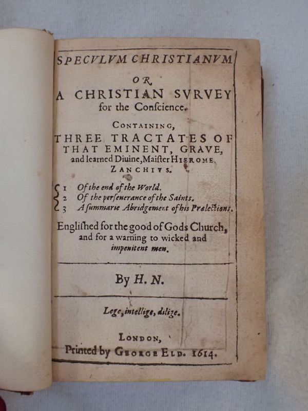 'SPECULUM CHRISTIANUM OR, A CHRISTIAN SURVEY FOR THE CONSCIENCE'