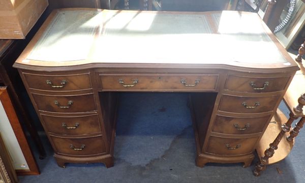 A REPRODUCTION WALNUT DESK