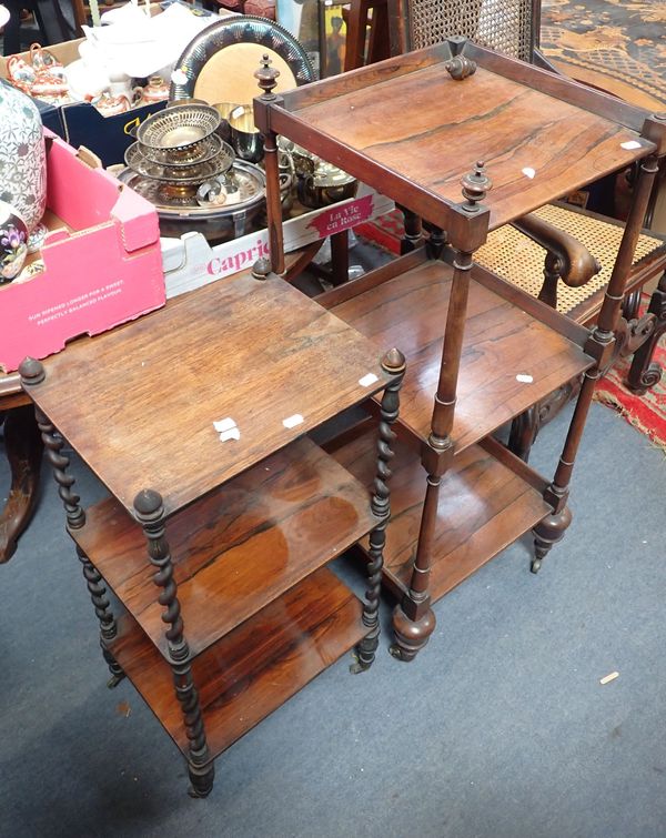 A 19TH CENTURY ROSEWOOD WHATNOT