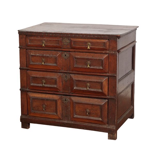 A WILLIAM AND MARY OAK CHEST OF DRAWERS