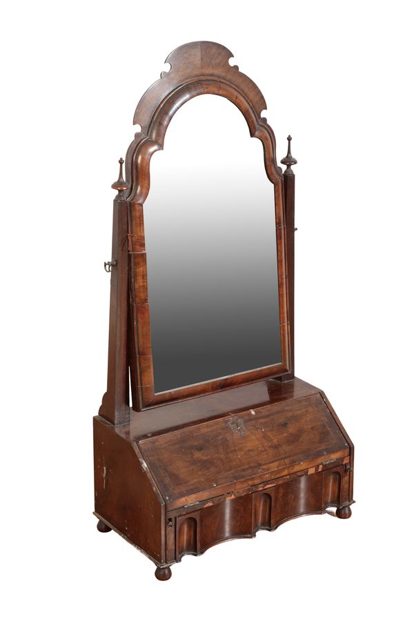 A QUEEN ANNE WALNUT DRESSING MIRROR