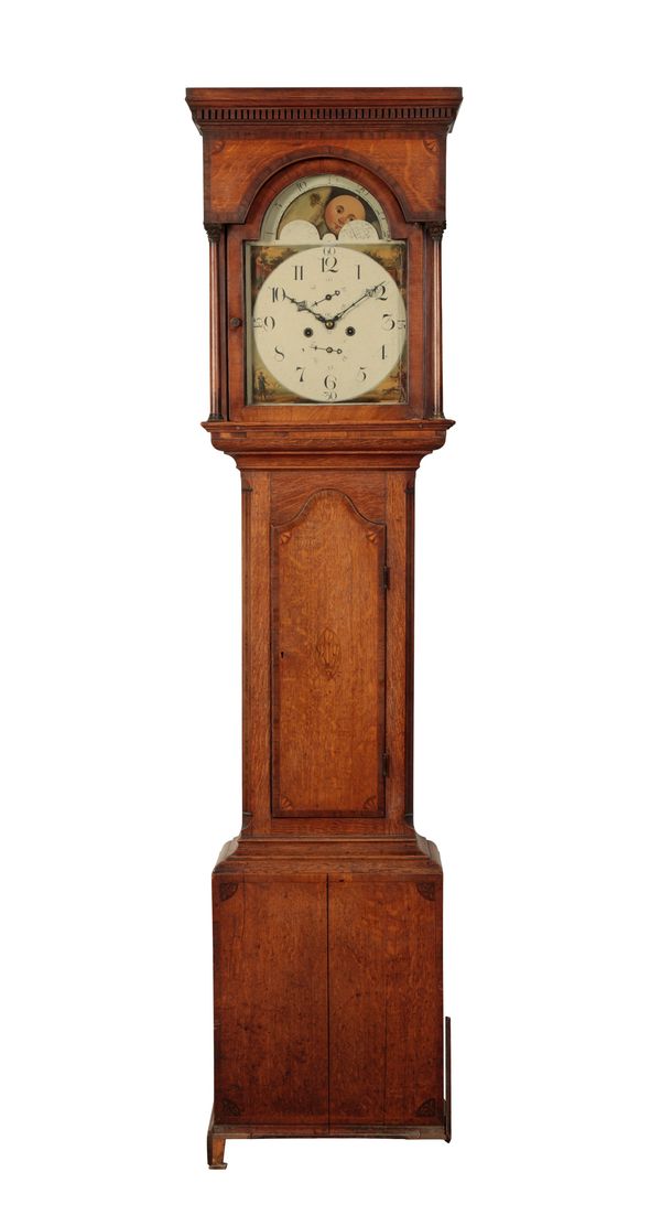 A GEORGE 111 OAK  LONGCASE CLOCK